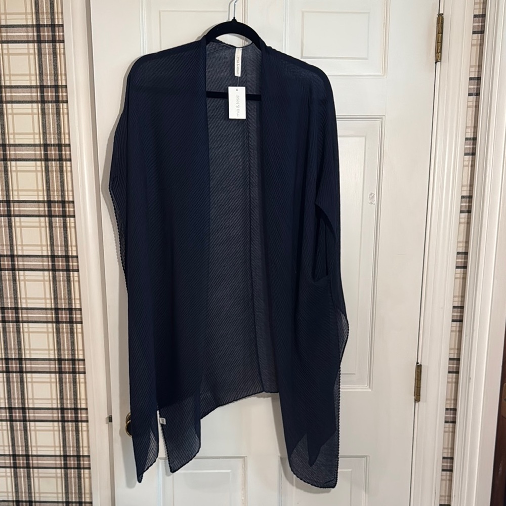 Blue Asymmetrical Kimono/Swim Coverup - Picture 6 of 6